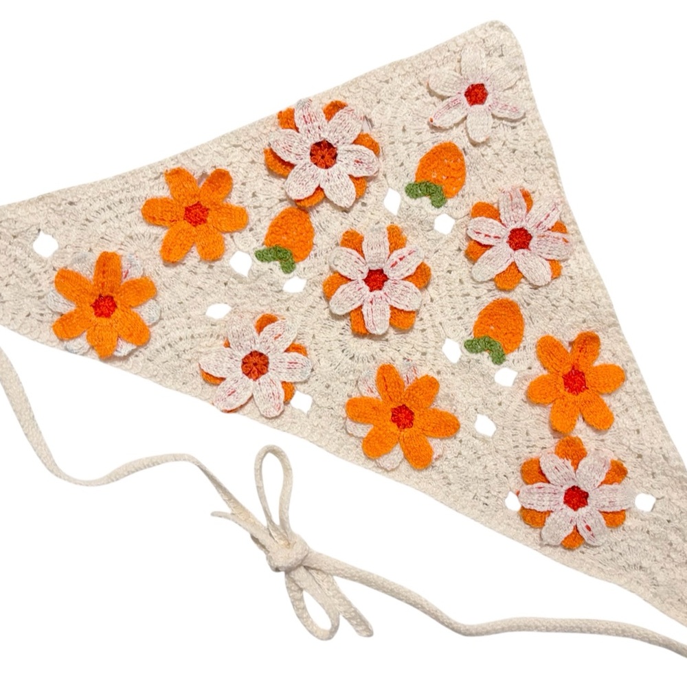Crochet Floral bandana